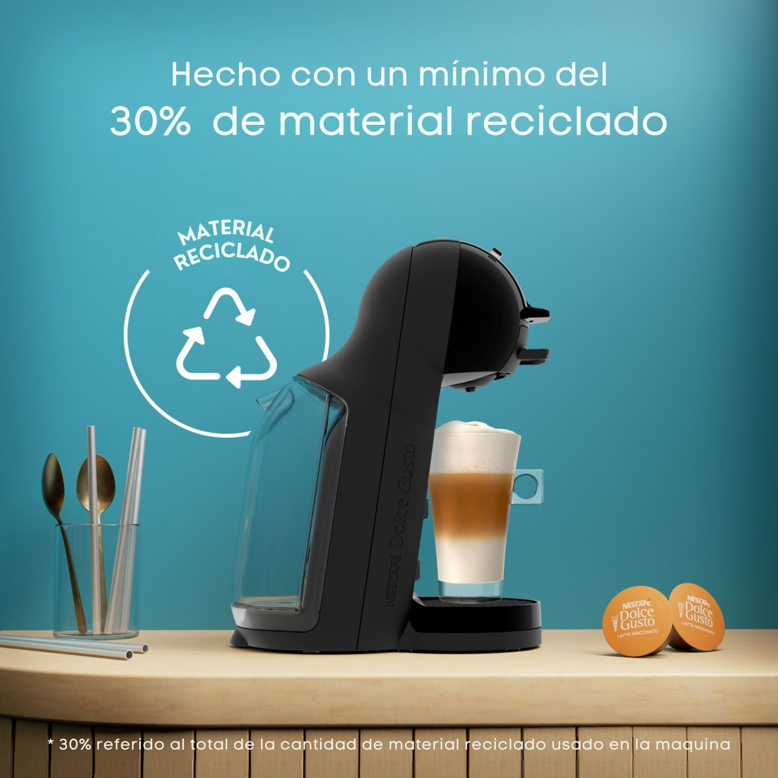 Hecho con un minimo del 30% del material reciclado
