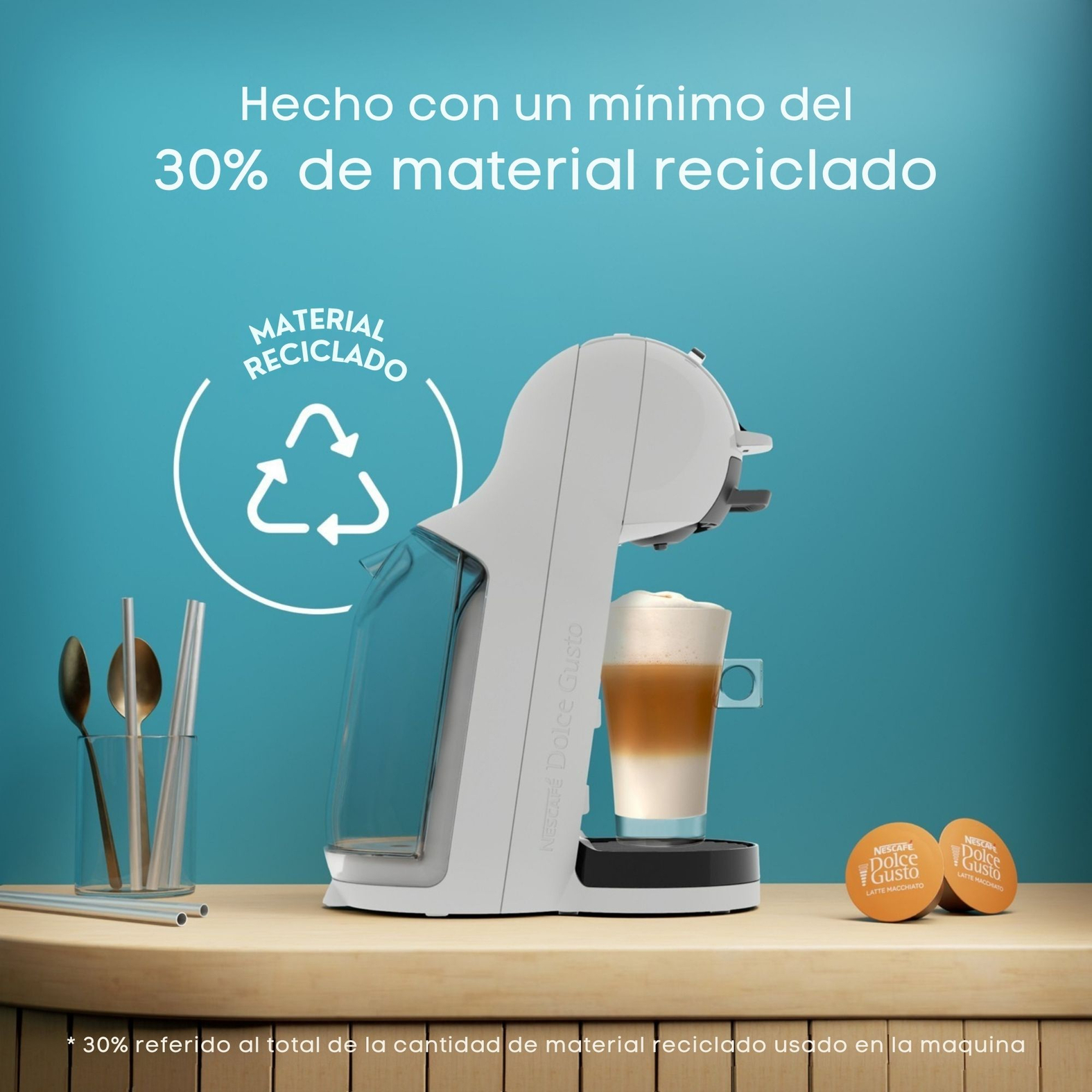 Hecho con un minimo del 30% del material reciclado.