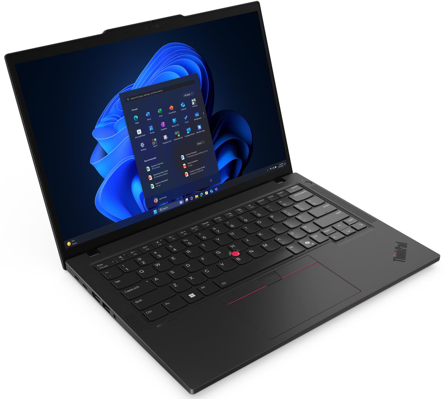 Fekete laptop megvilágított képernyővel, amelyen Windows indítómenü látható.