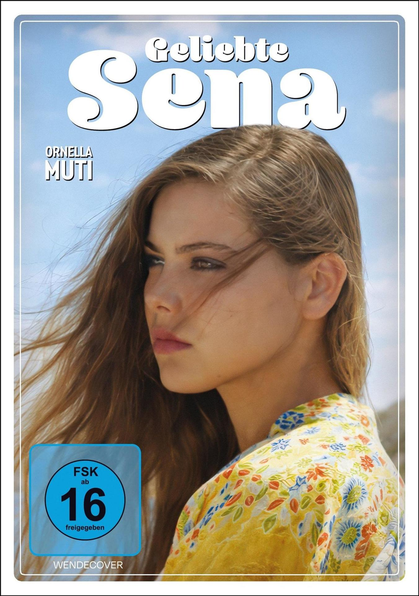 Filmplakat: Junge Frau mit langen Haaren im Wind, "Geliebte Sena" Titel.