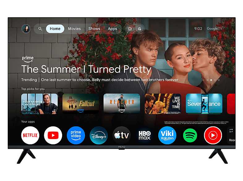 PEAQ PTV 32GQF-5026T QLED TV (Flat, 32 Zoll / 80,0 cm, Full-HD, SMART TV)