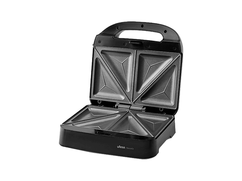 Sandwichera - Ufesa Nevada, 750 W, Placas antiadherentes de 225 × 131 mm, Libres PFOA, Negro