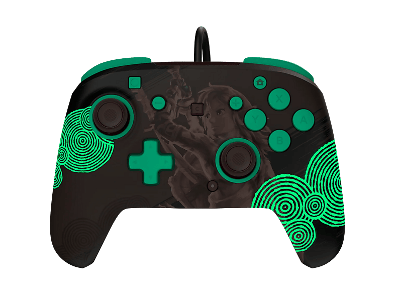 Mando Nintendo Switch 2 - Turtle Beach Rematch™ Wired Controller, The Legend of Zelda™, Sticks con efecto Hall, Brilla en la oscuridad, Negro y Verde
