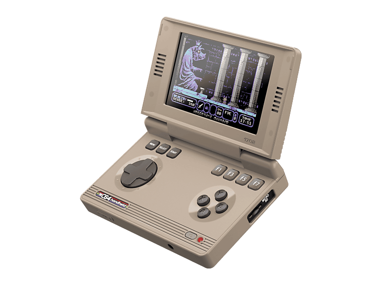 Consola retro portátil - Koch Media THEC64 Handheld, Pantalla IPS 800x480, Botones de función táctiles temáticos, 256MB DDR RAM, Beige