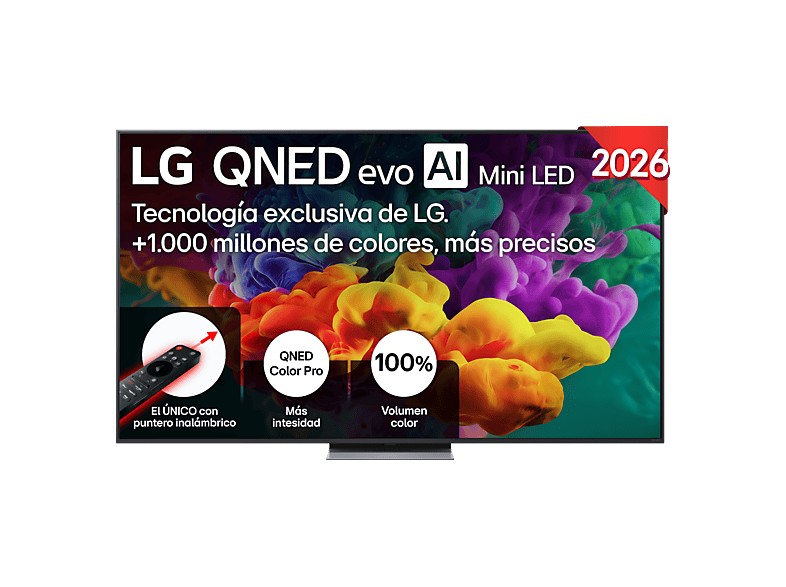 TV QNED Mini LED 75″ – LG 75QNED86B6B, UHD 4K, Procesador Inteligente α8 AI Processor 4K Gen3, Smart TV, DVB-T2 (H.265), Negro