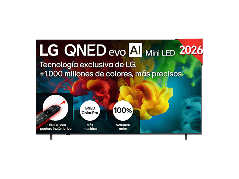 TV QNED Mini LED 85" - LG 85QNED82B6A, UHD 4K, Procesador Inteligente α8 AI Processor 4K Gen3, Smart TV, DVB-T2 (H.265), Negro