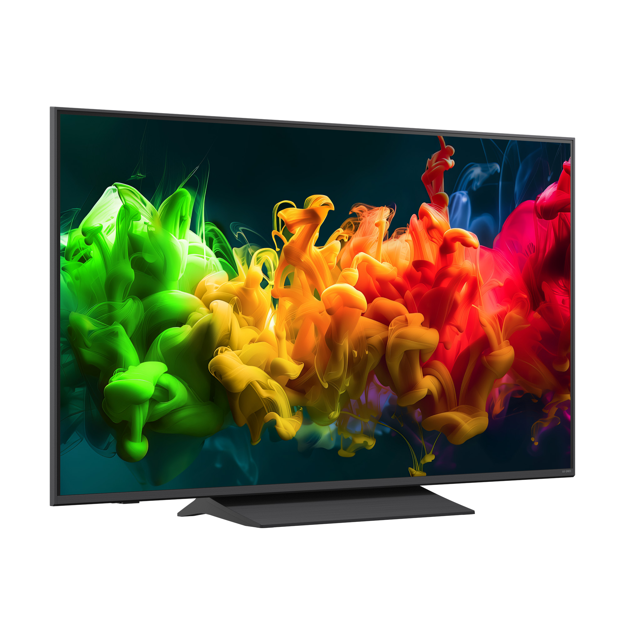 Un televisor moderno con tinta colorida en agua en su pantalla.