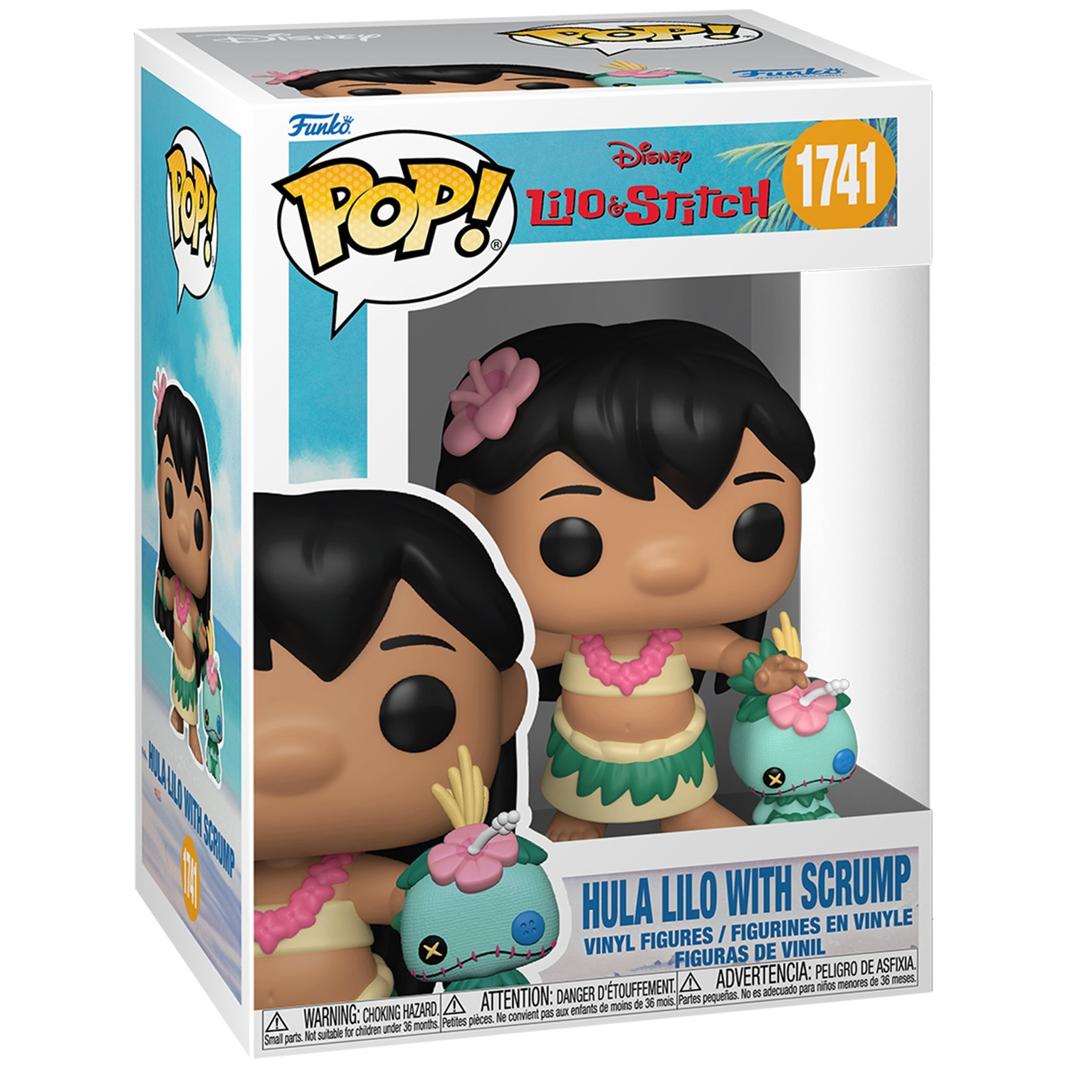 Funko Pop vinyl figure of Hula Lilo with Scrump from Lilo & Stitch.