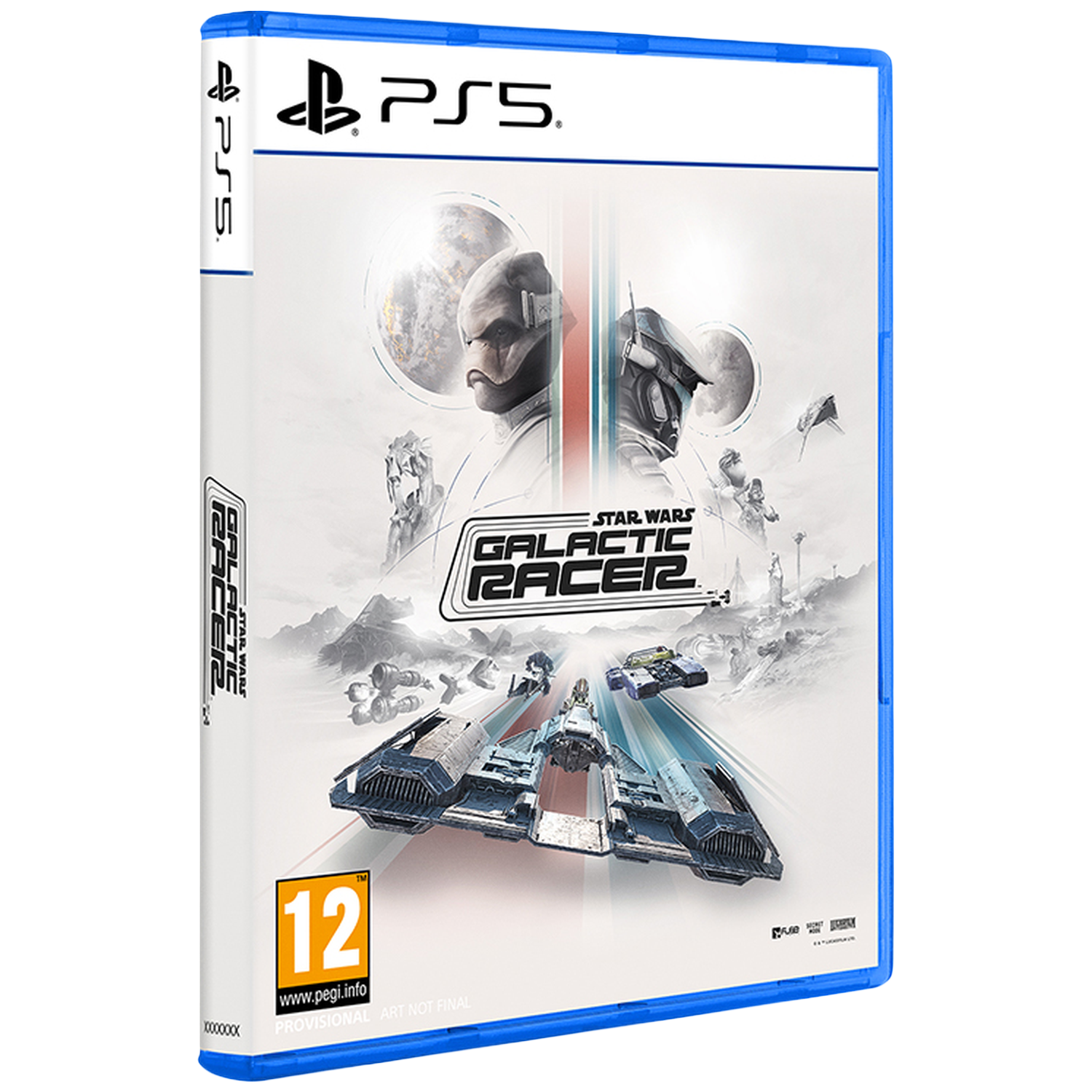 Boîtier du jeu Star Wars Galactic Racer PS5 avec des Podracers et des personnages.