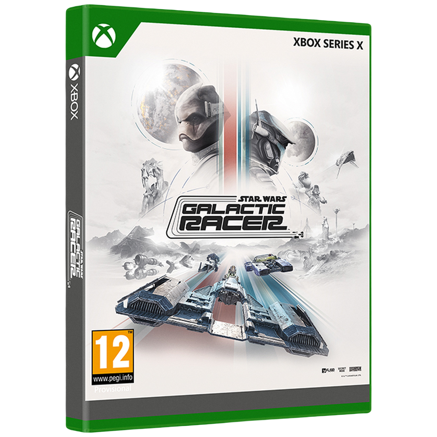 Boîte de jeu Xbox Series X pour Star Wars Galactic Racer, avec vaisseaux et personnages.