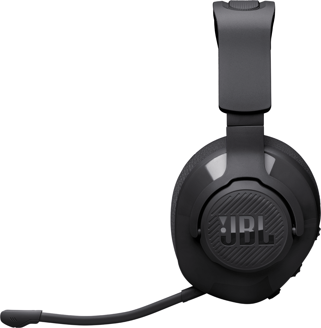 Cuffie nere con microfono e logo JBL.