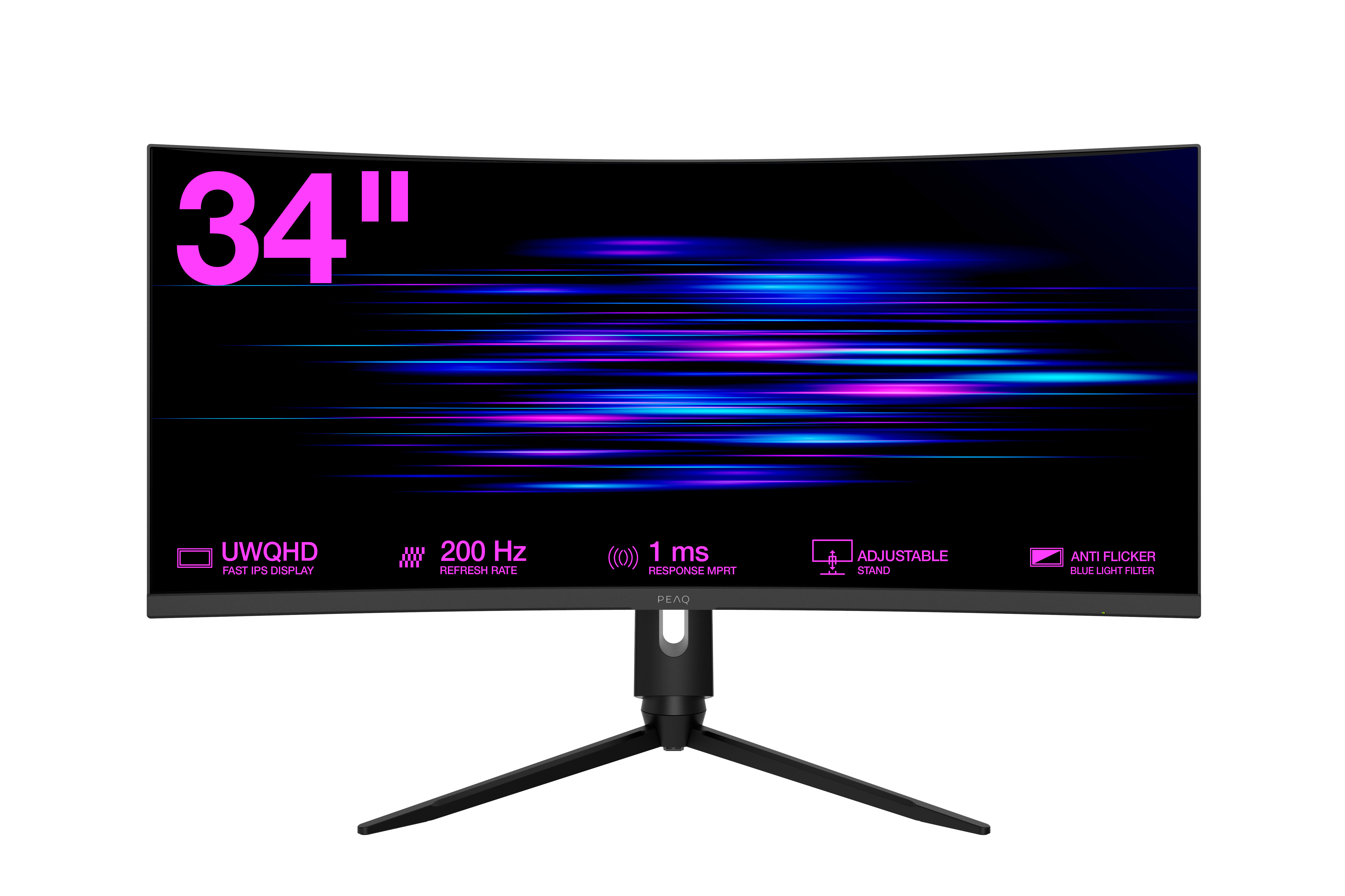 Monitor 34" z UWQHD, 200 Hz, 1 ms, regulowaną podstawą.