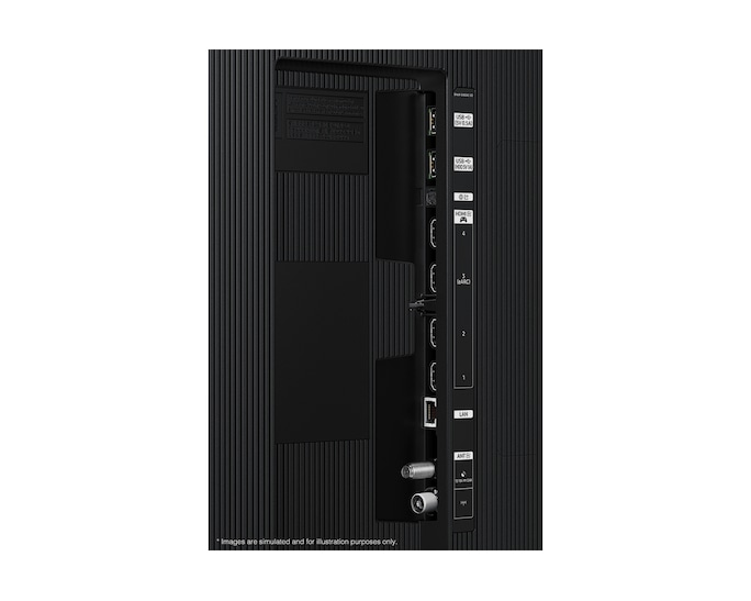 Tył telewizora z portami: USB, HDMI, LAN, Antena.
