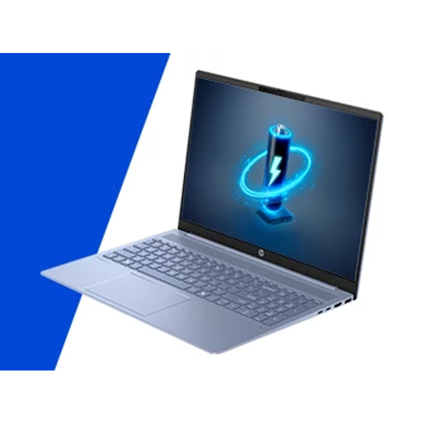 Laptop wyświetla ikonę baterii z animacją ładowania na ekranie.