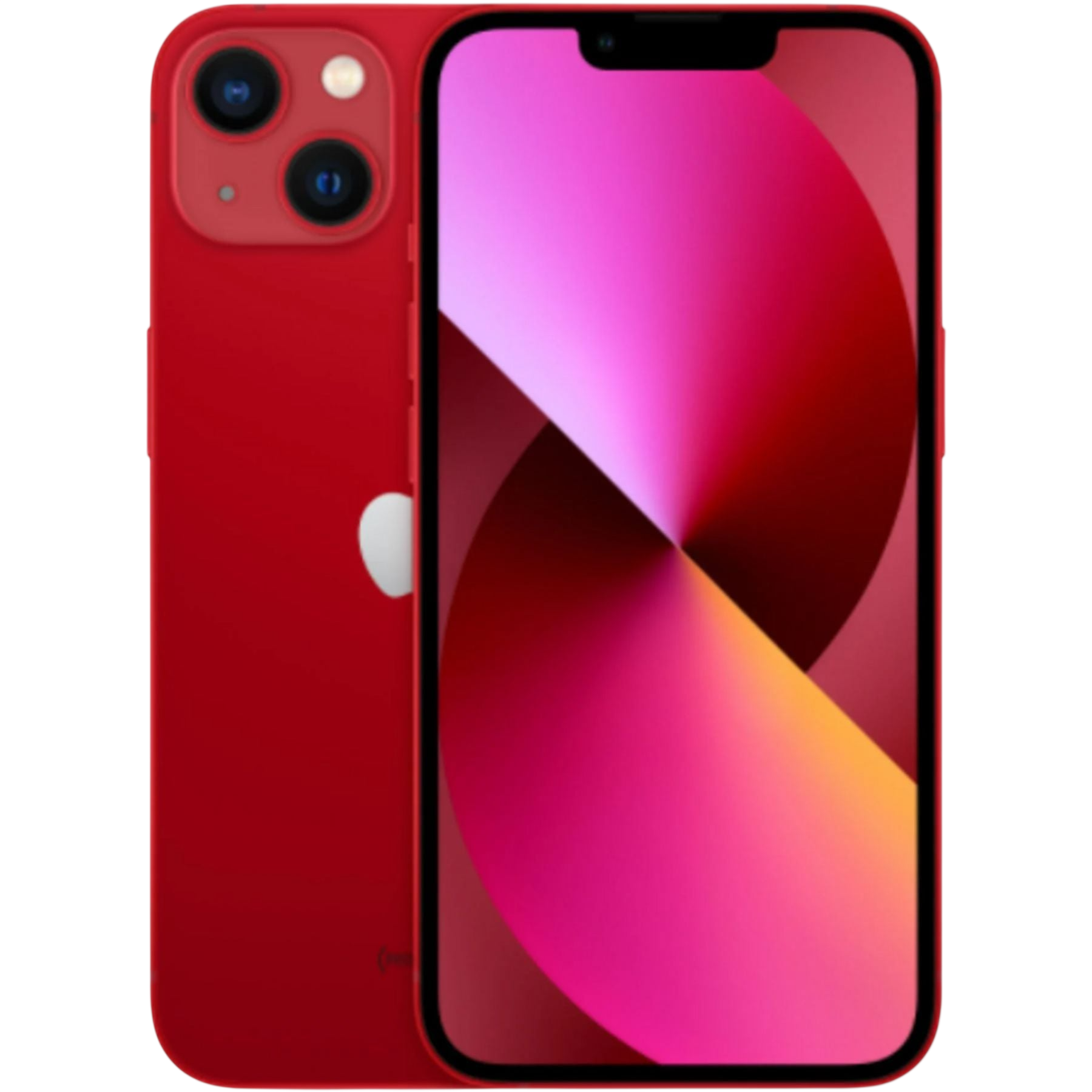 Çift kameralı ve degrade ekranlı kırmızı bir iPhone.