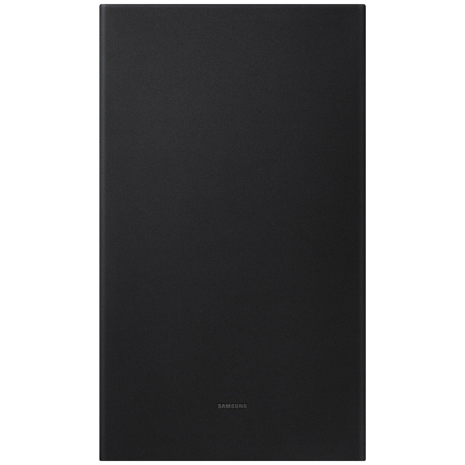 Haut-parleur noir avec logo Samsung sur fond blanc.
