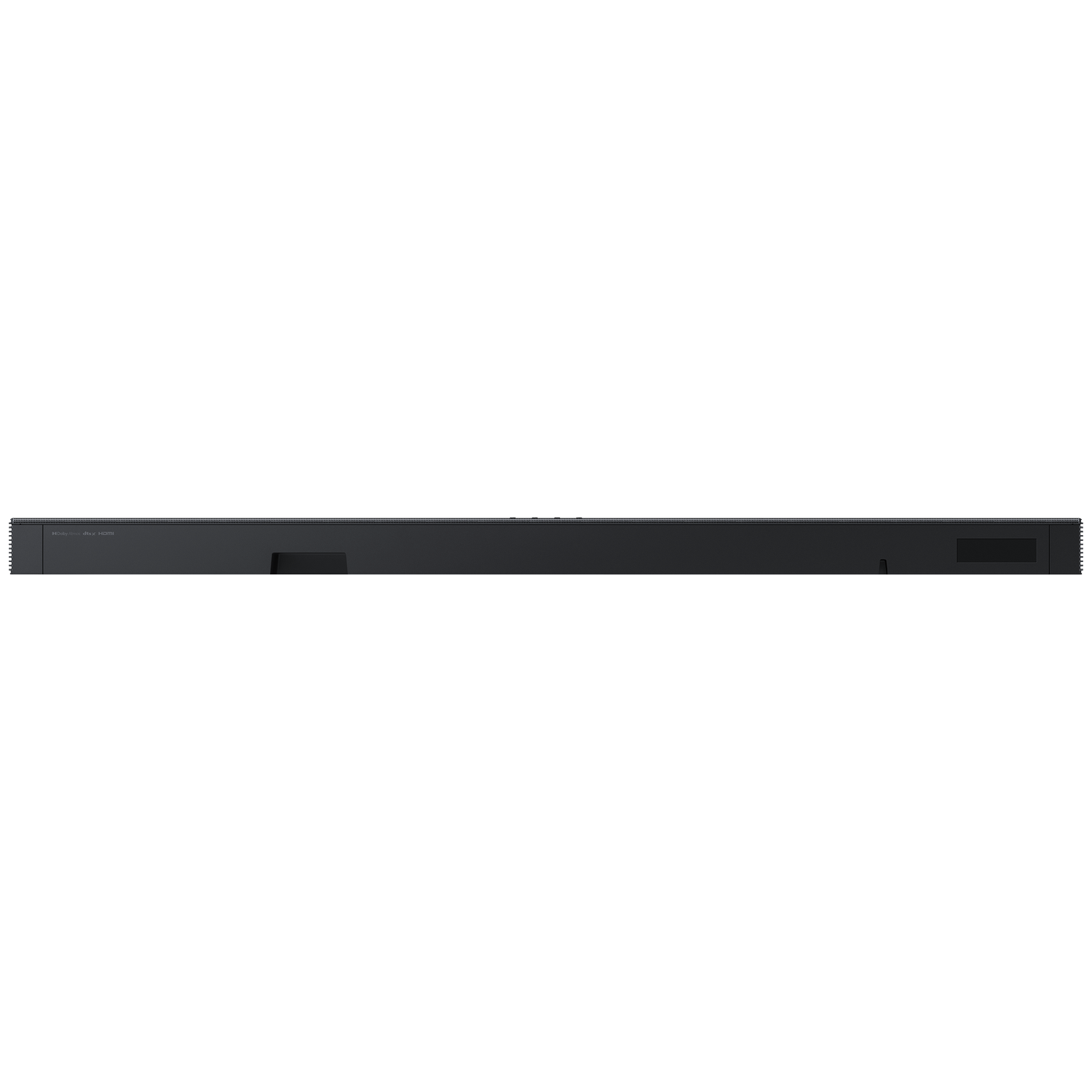 Black soundbar with Dolby Atmos and DTS:X technology.