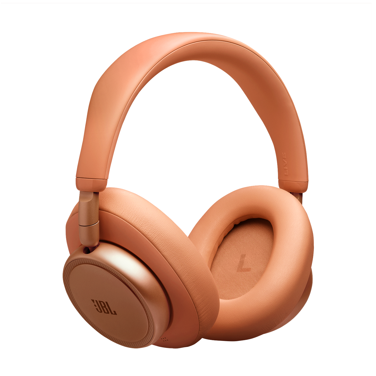 Orange JBL headphones with a foldable headband and earcups.