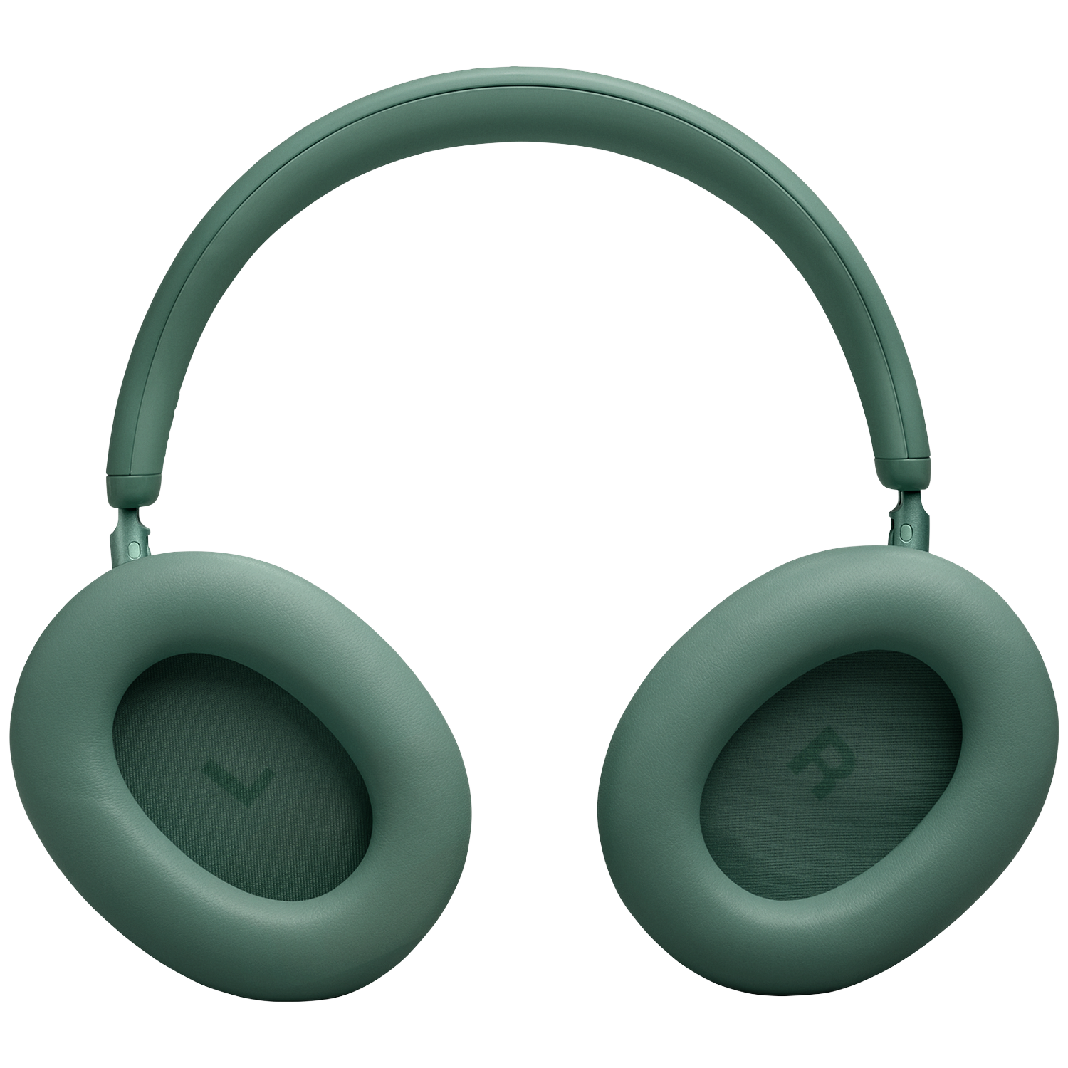 Groene over-ear koptelefoon met zachte oorkussens en hoofdband, op zwart.