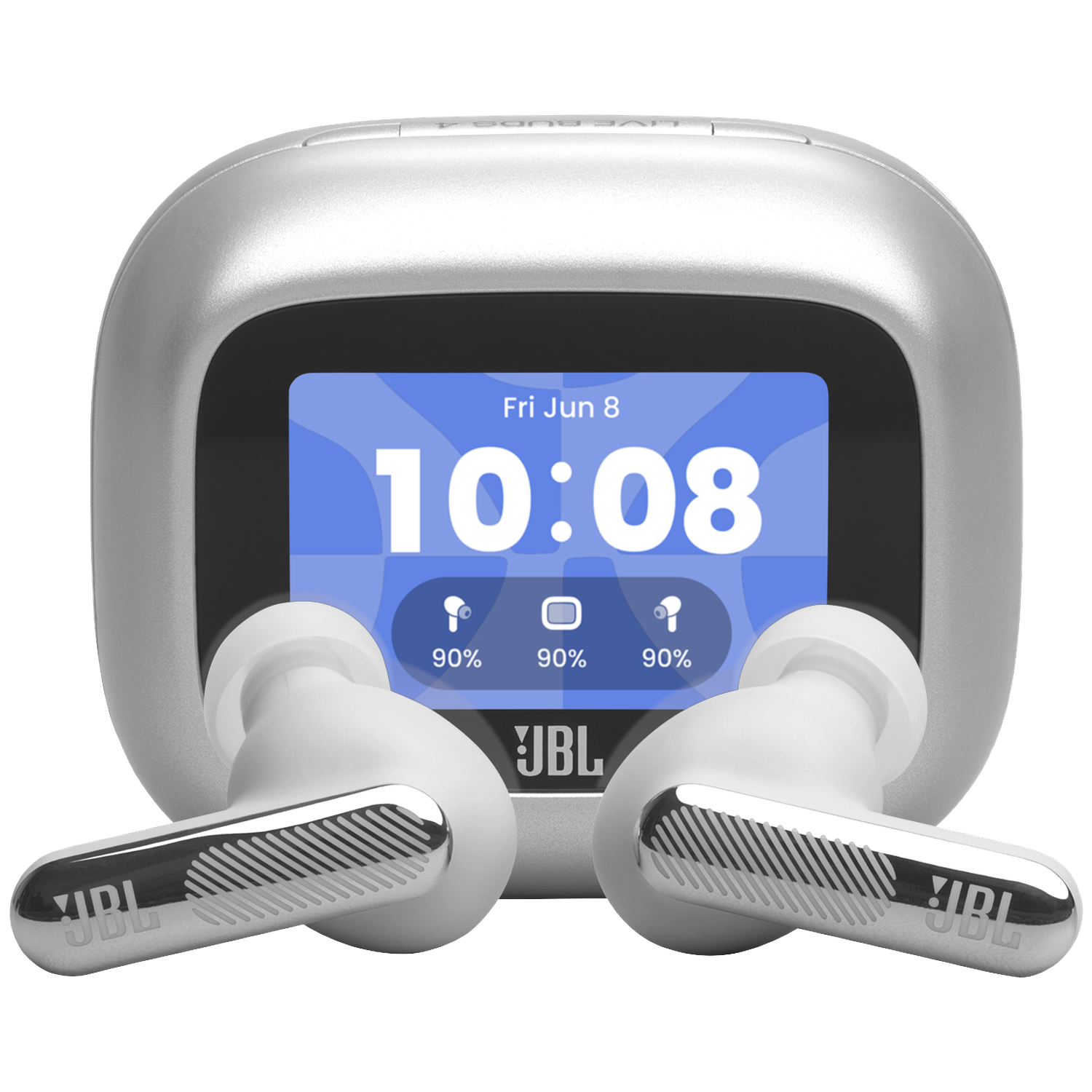 JBL Live Beam 4 Draadloze oordopjes met Noise Cancelling en Smart Case (2026) Zilver