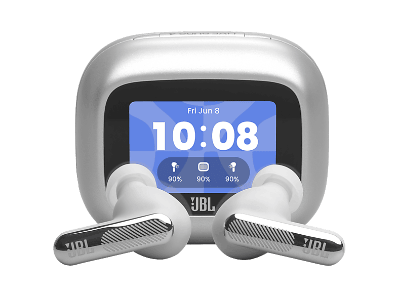 JBL Live Beam 4 Draadloze Oordopjes Met Noise Cancelling En Smart Case (2026) Zilver
