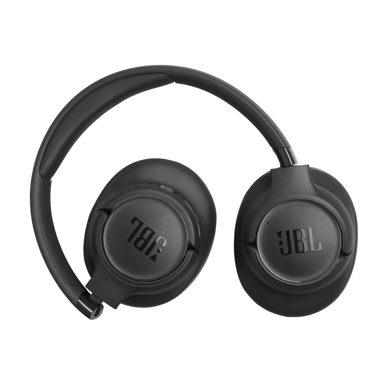 Schwarze JBL-Kopfhörer mit gepolstertem Kopfbügel und runden Ohrmuscheln.