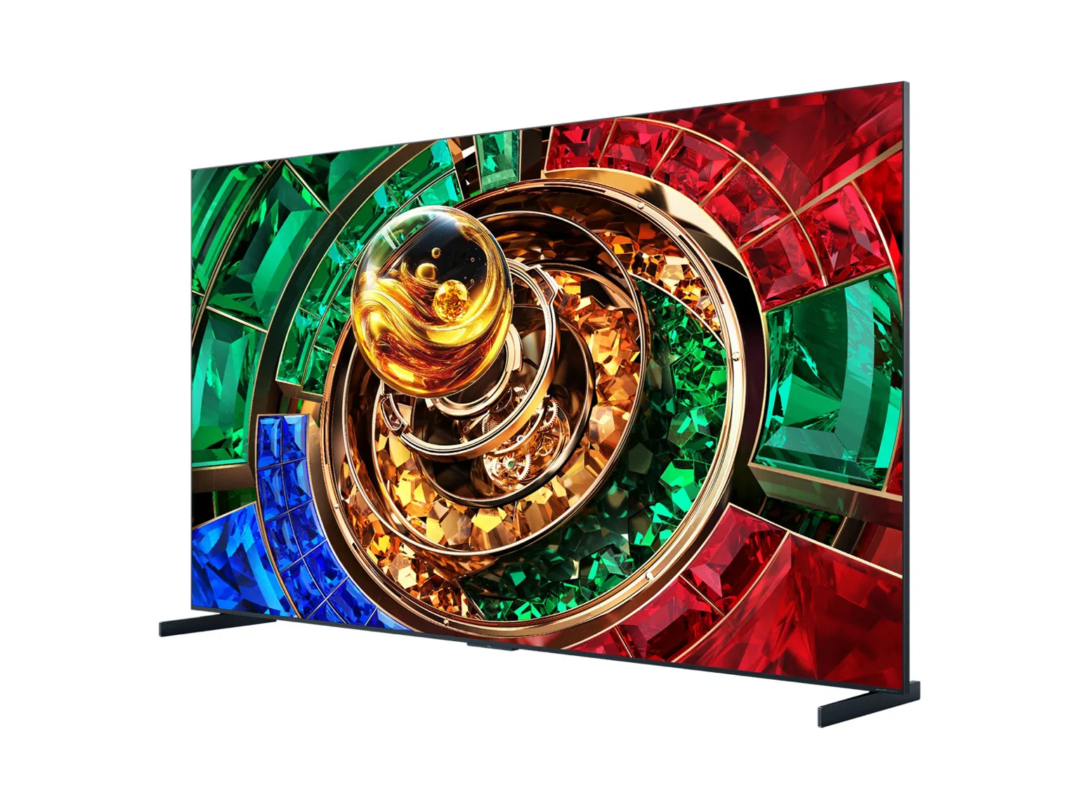 Egy modern TV absztrakt, színes képernyőháttérrel.