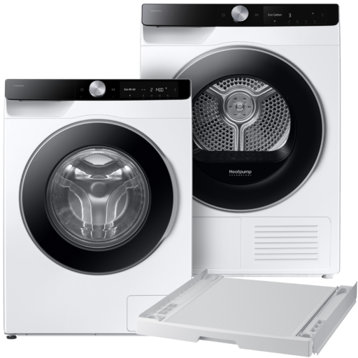 Samsung Wasmachine en Droger Set met Stapelkit
