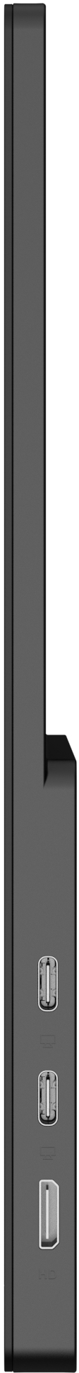 Schwarzes Gehäuse mit drei USB-C-Anschlüssen und einem HDMI-Anschluss.