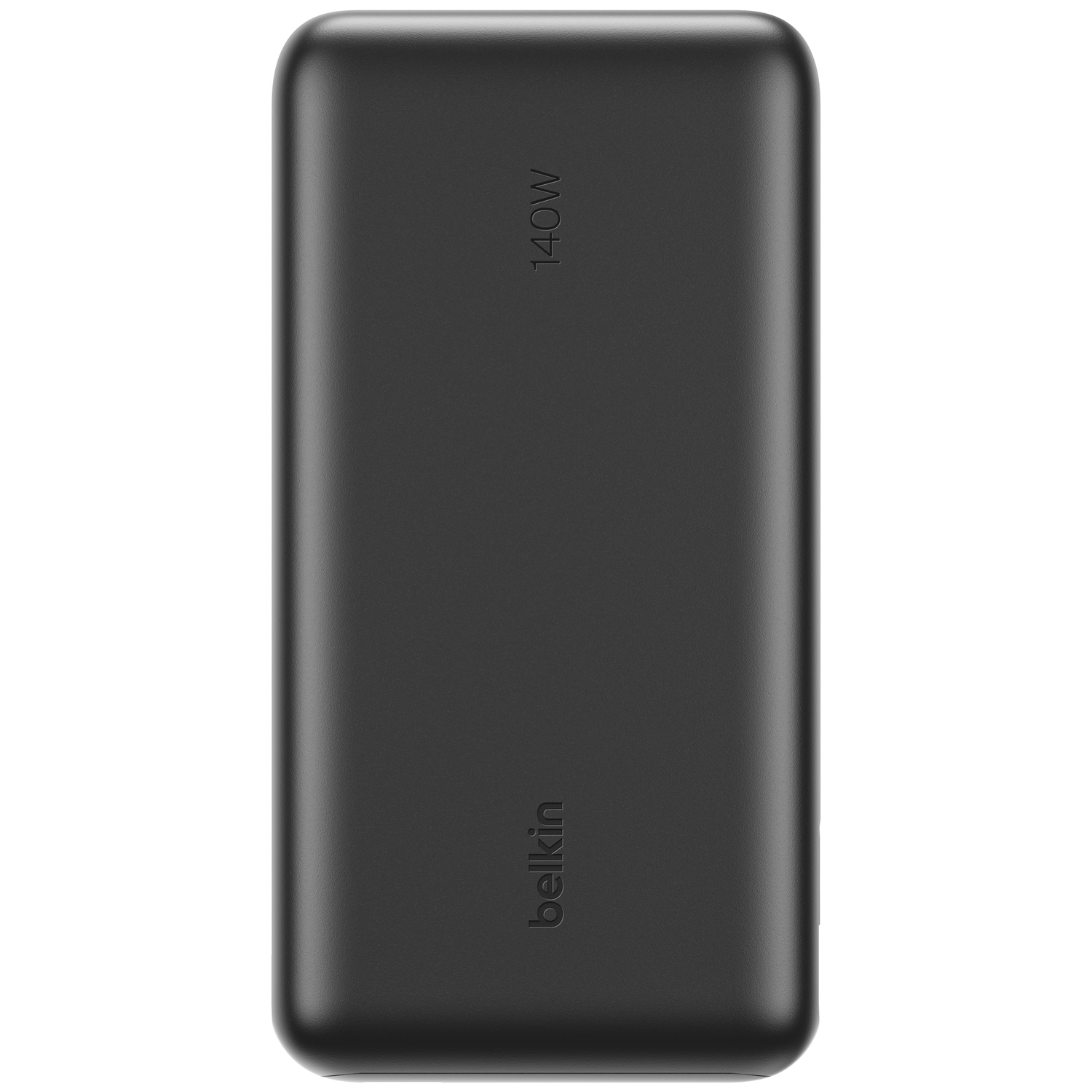 Batterie externe Belkin noire avec inscription 140W.