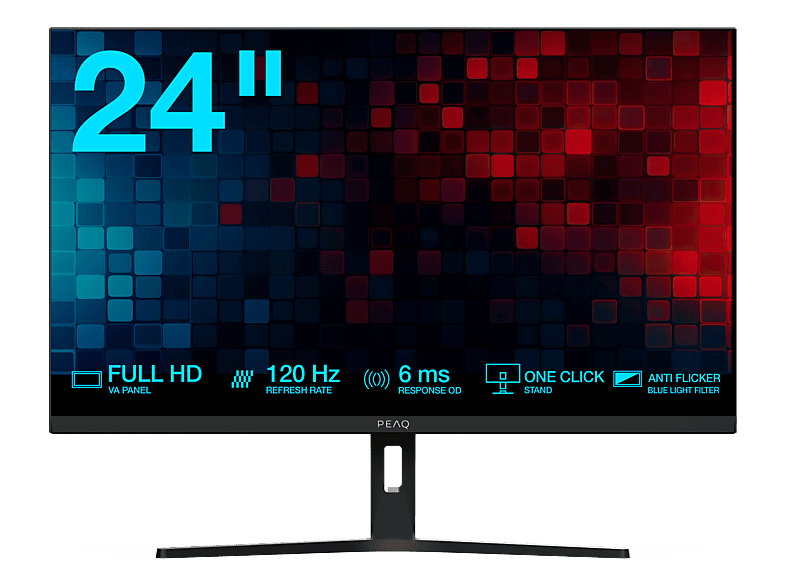 PEAQ PMO S245-VFC 24 24 Zoll Full-HD Monitor 6 ms Reaktionszeit 120 Hz