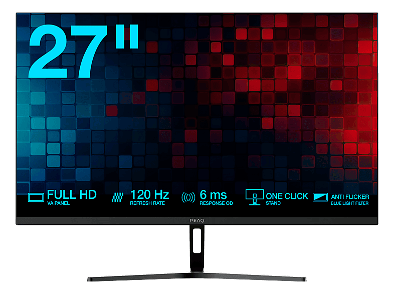 PEAQ PMO S275-VFC 27 Zoll Full-HD Monitor 6 ms Reaktionszeit 100 Hz