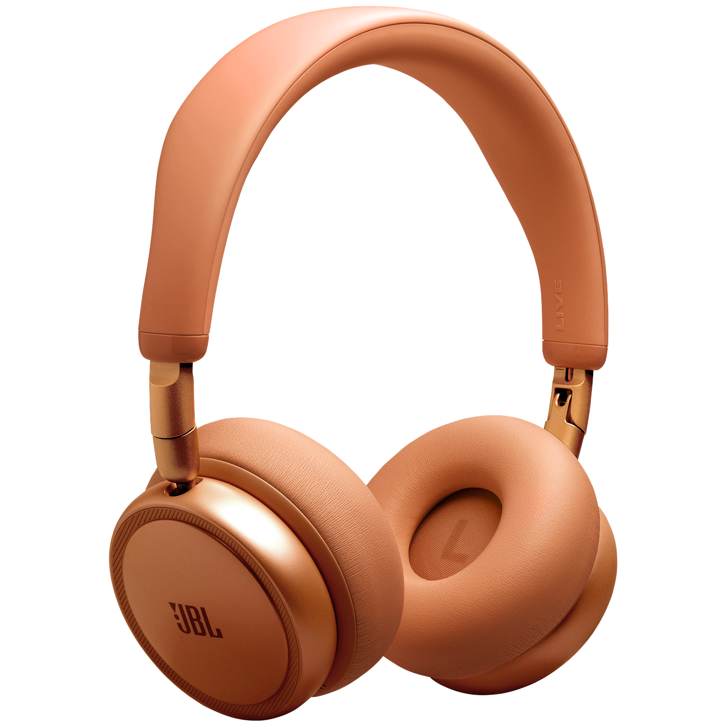 Orange headphones with JBL logo and leather earcups.