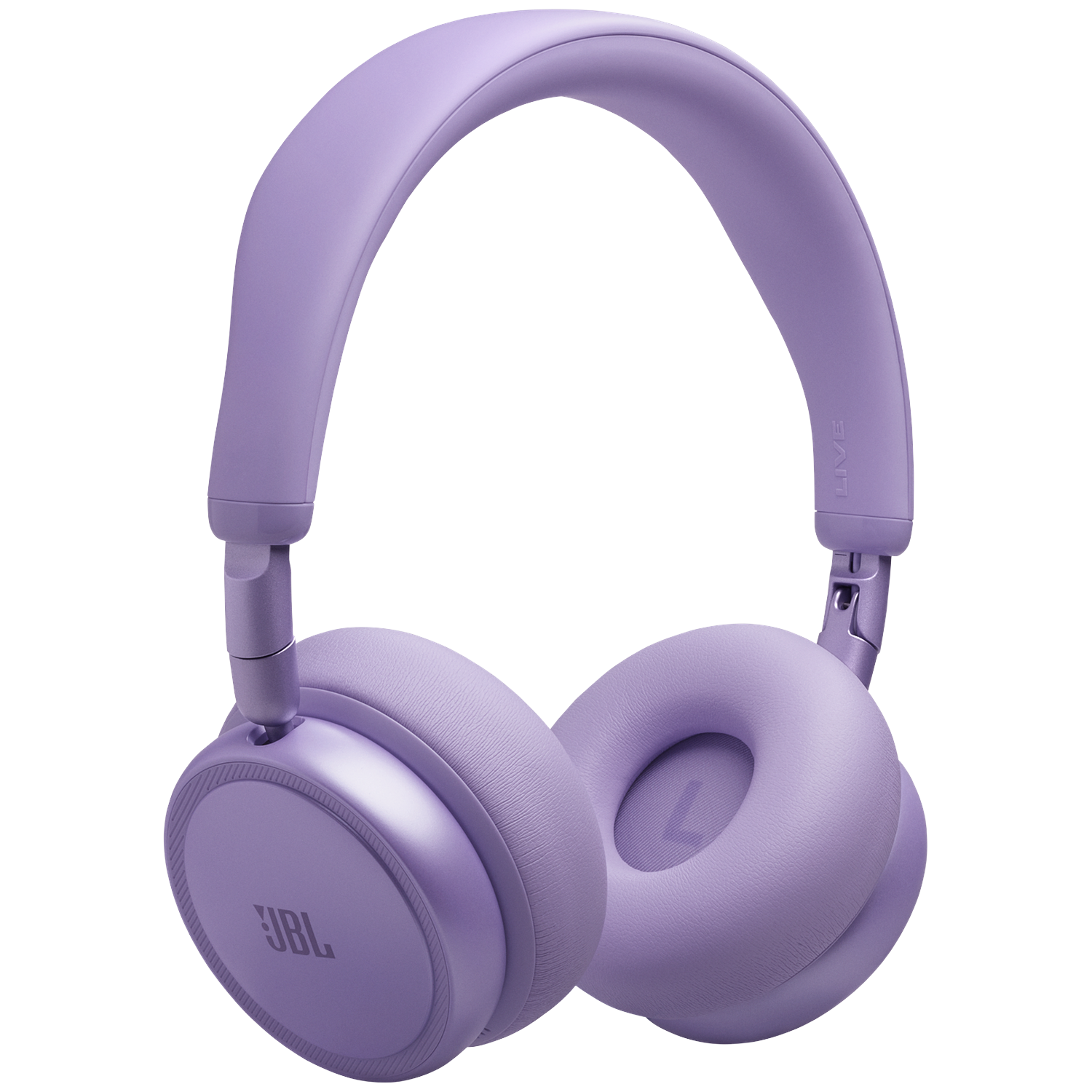 Purple headphones with JBL logo and 'LIVE' text on a black background.