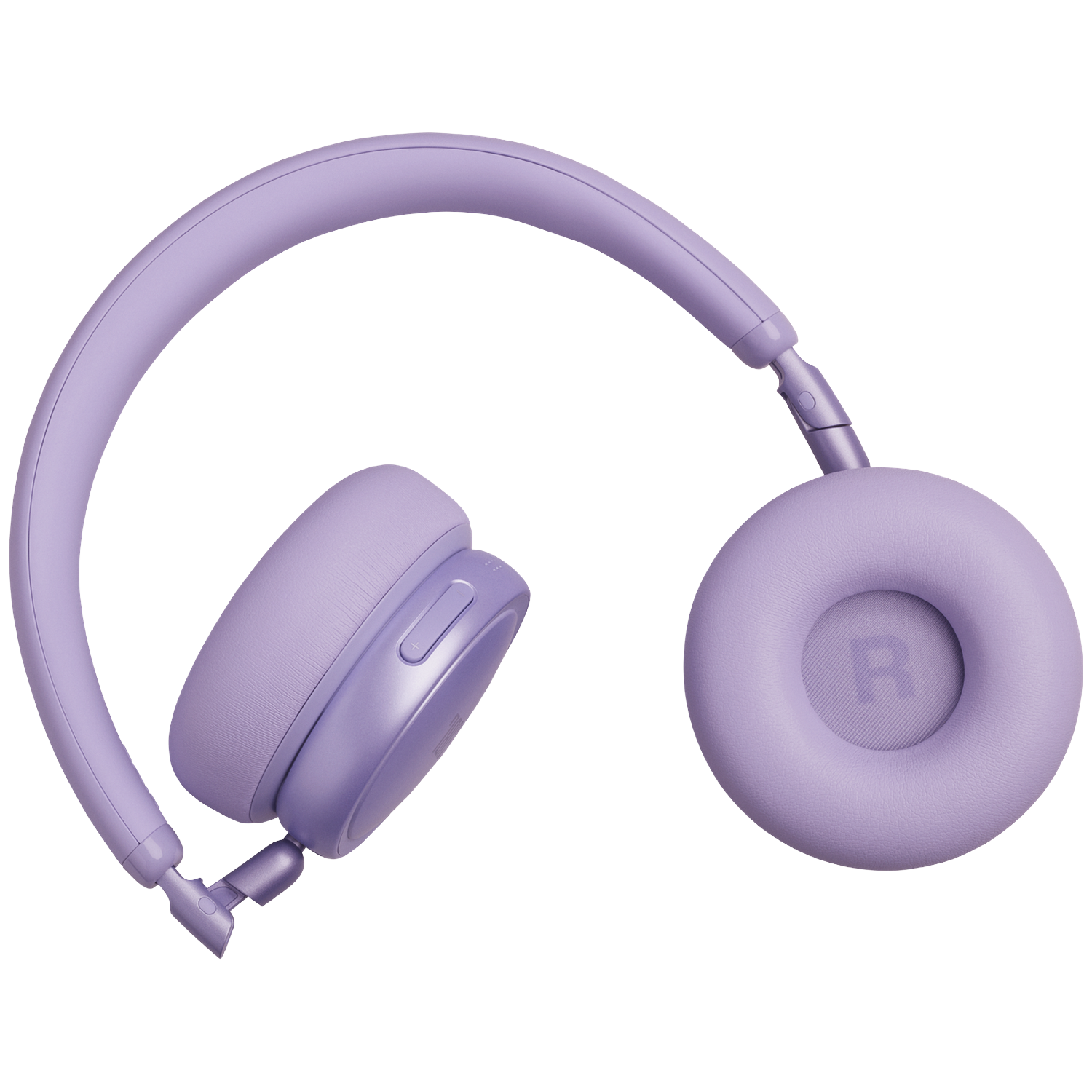 A lavender-colored headphone with a padded headband and earcups.