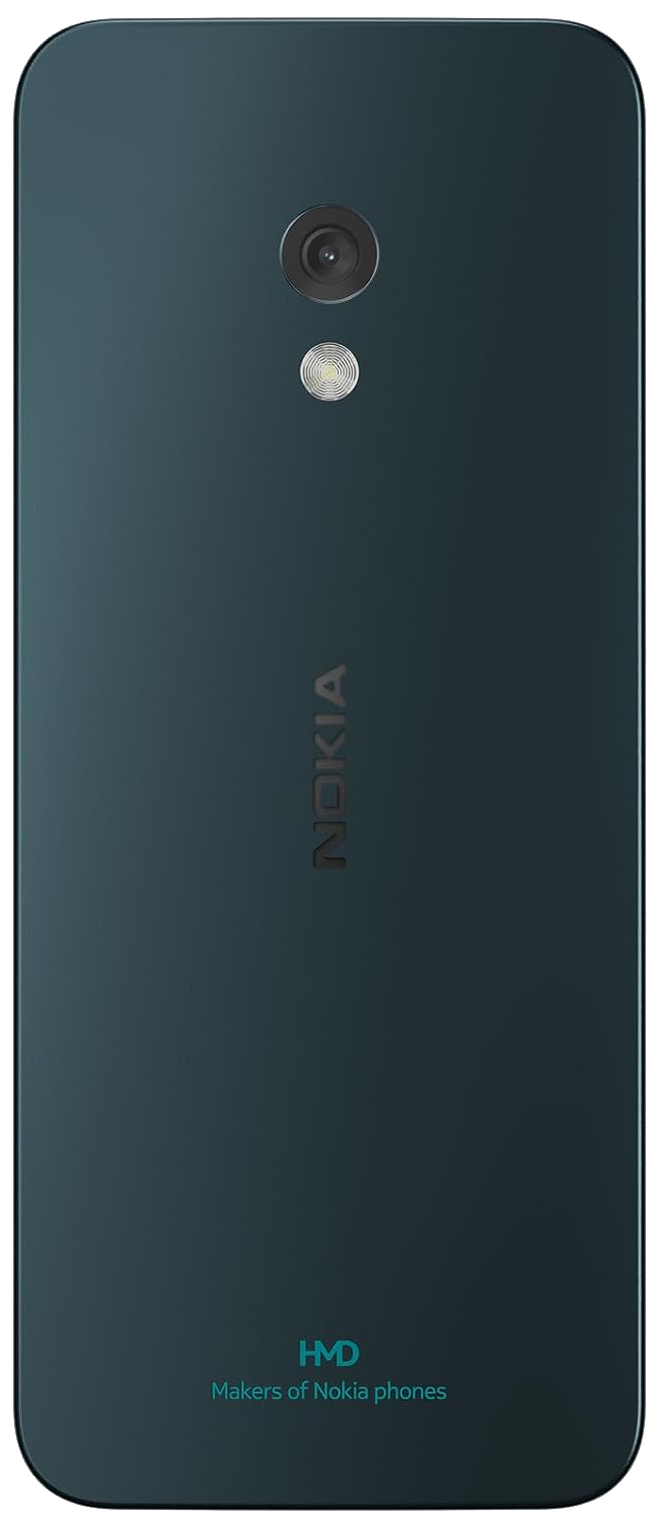 Sötét Nokia okostelefon hátlap kamerával, vakuval és logókkal.