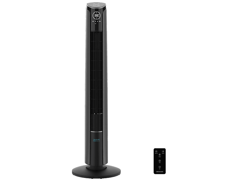 Ventilador de torre - Cecotec EnergySilence 9250 Skyline Smart Tilt, 45 W, Inclinación ajustable, Mando a distancia, 3 velocidades, Negro