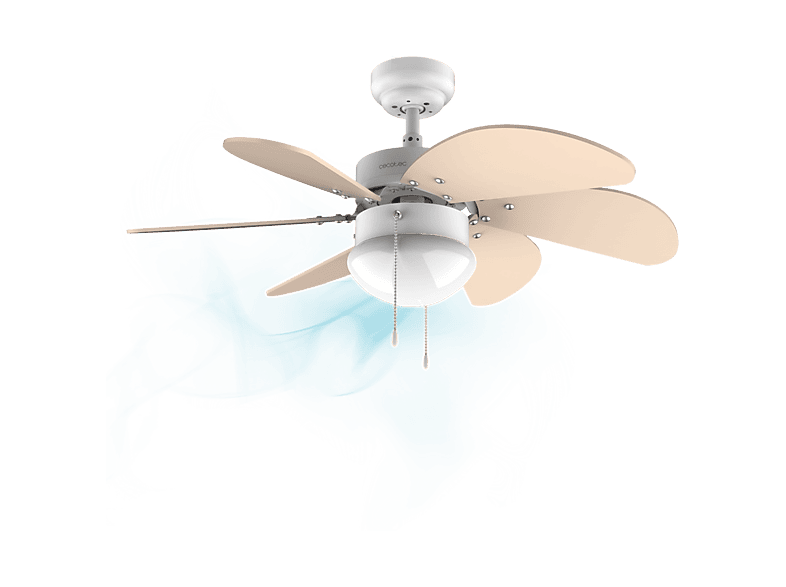 Ventilador de techo - Cecotec EnergySilence Aero 3600 Vision Sunlight, 50 W con lámpara, 3 velocidades, Aspas reversibles, Invierno/verano, Multicolor