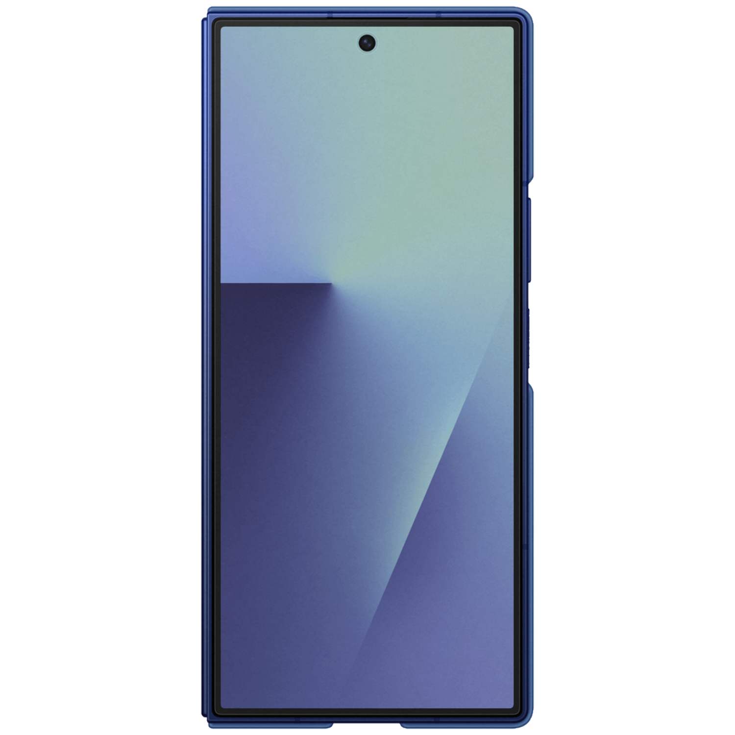 Un étui de téléphone bleu foncé avec un dégradé sur l'écran.
