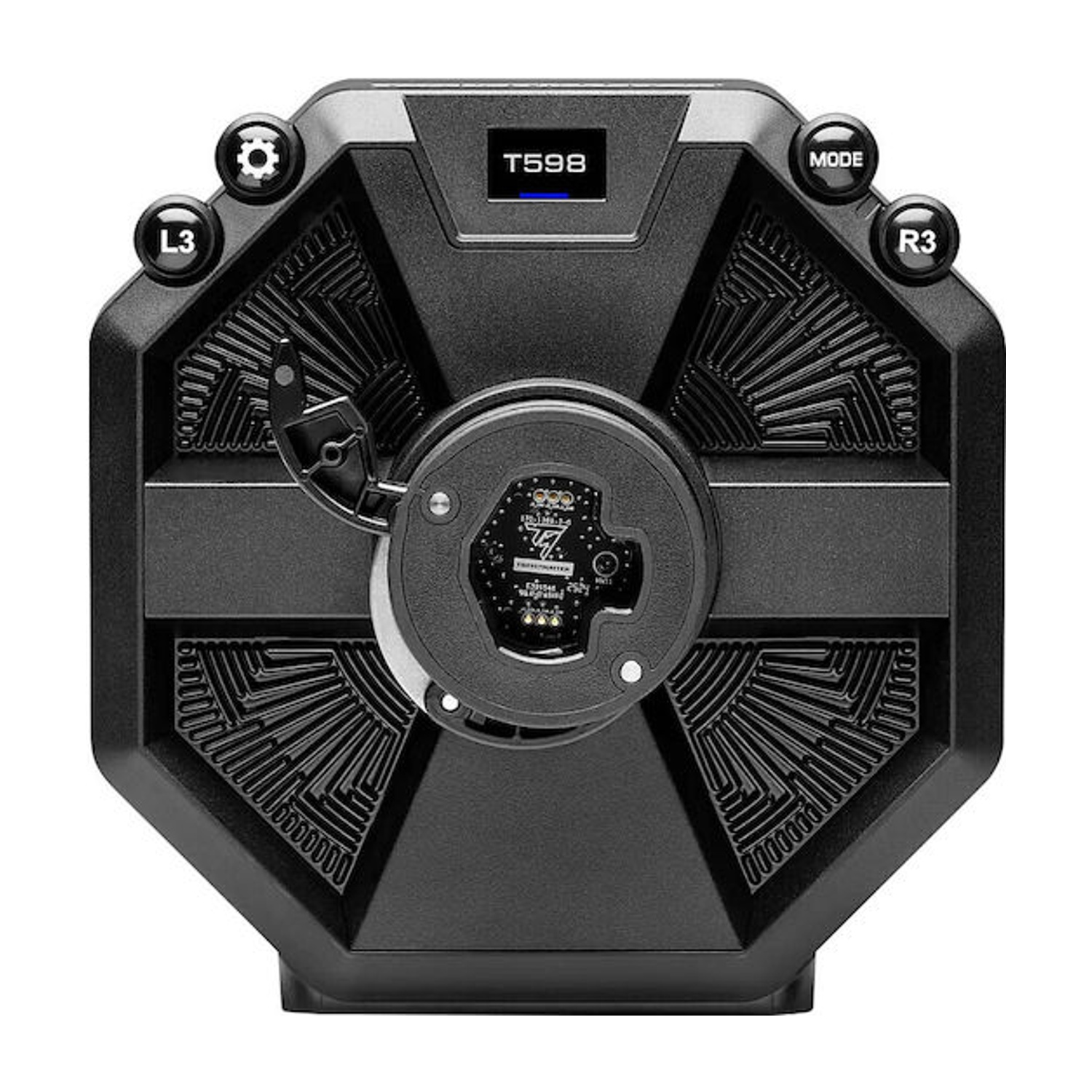 Pannello di controllo nero con display LCD T598 e pulsanti L3, R3, MODE.