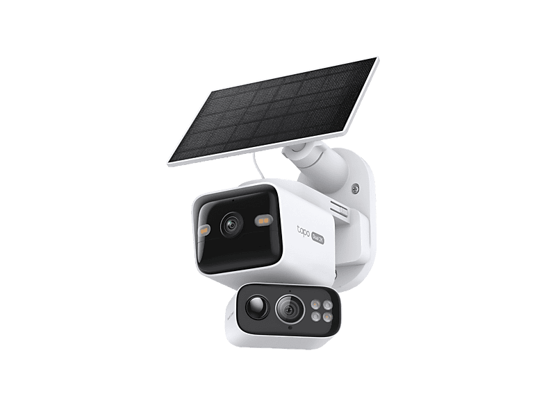 Cámara de vigilancia IP - Tp-link Tapo C645D KIT, 2560 x 1440 píxeles, Función visión nocturna, Doble Lente 360º con Panel Solar, Blanco