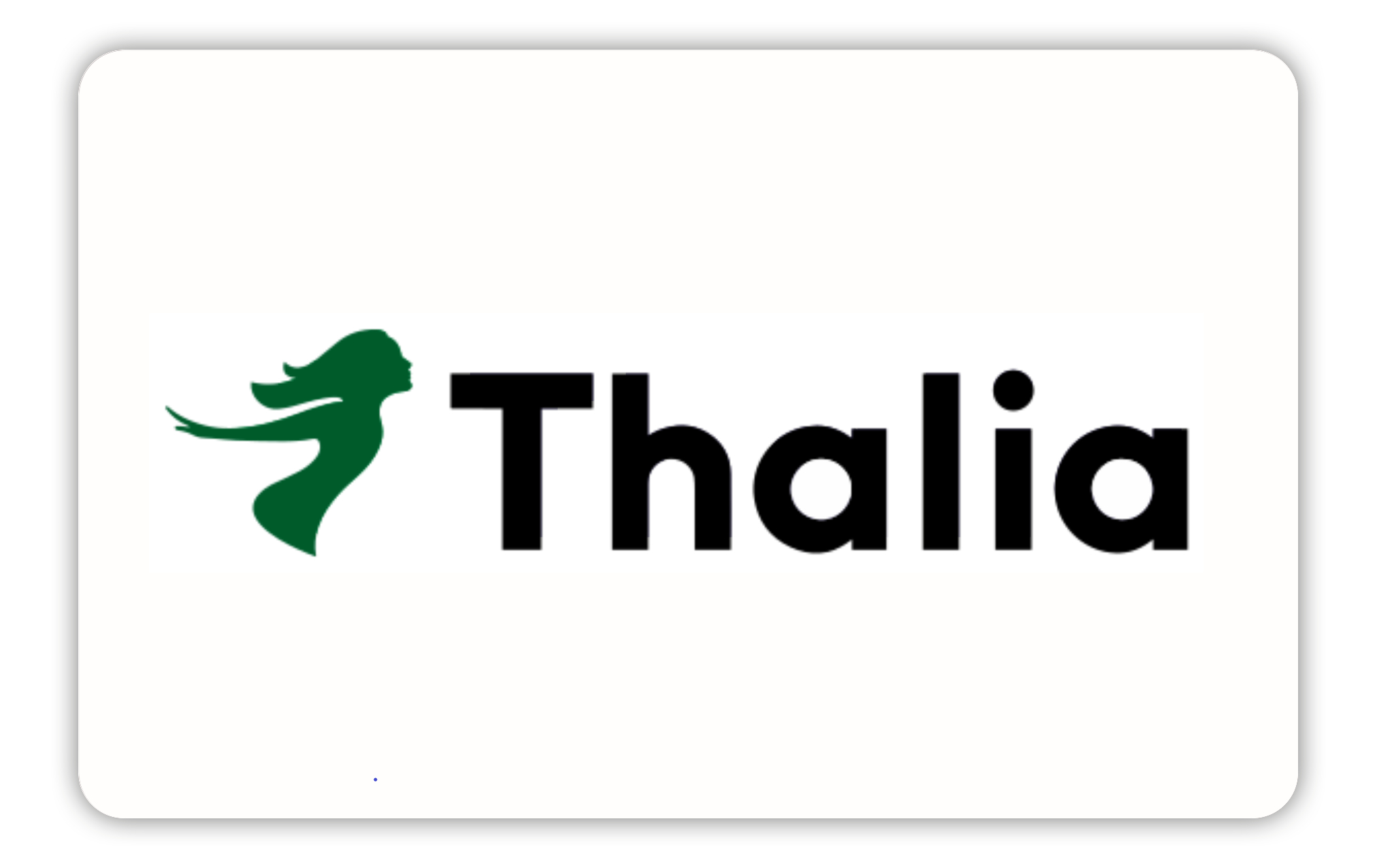 Grünes Logo einer Frau, gefolgt von schwarzem Text 'Thalia'.