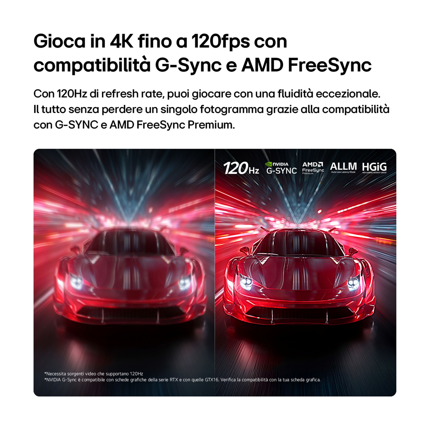 Auto sportiva rossa su strada illuminata con luci sfocate.
