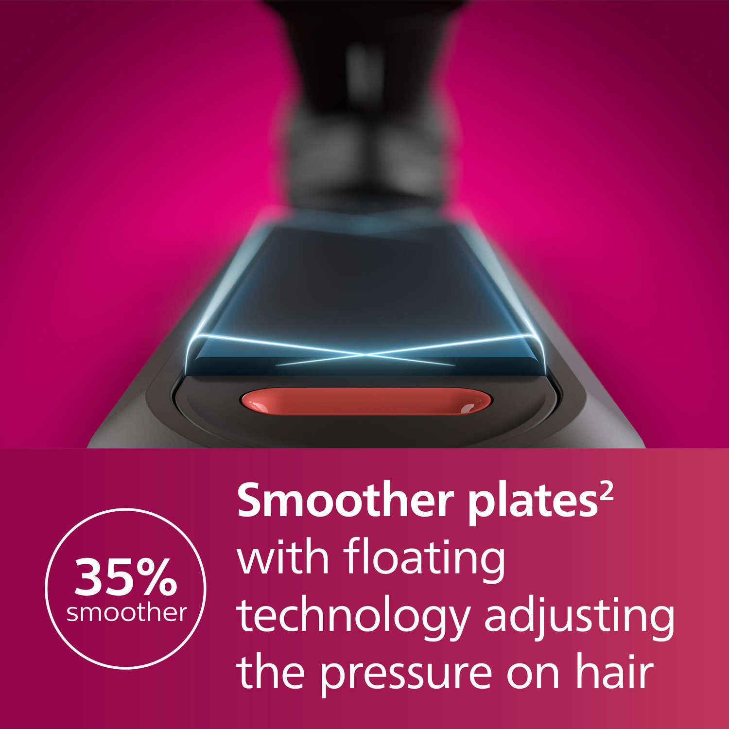 Piastre più lisce con tecnologia flottante regolano la pressione sui capelli.