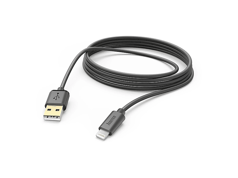 Hama 00201582 Lightning-Kabel 3 m Schwarz; USB-Ladekabel