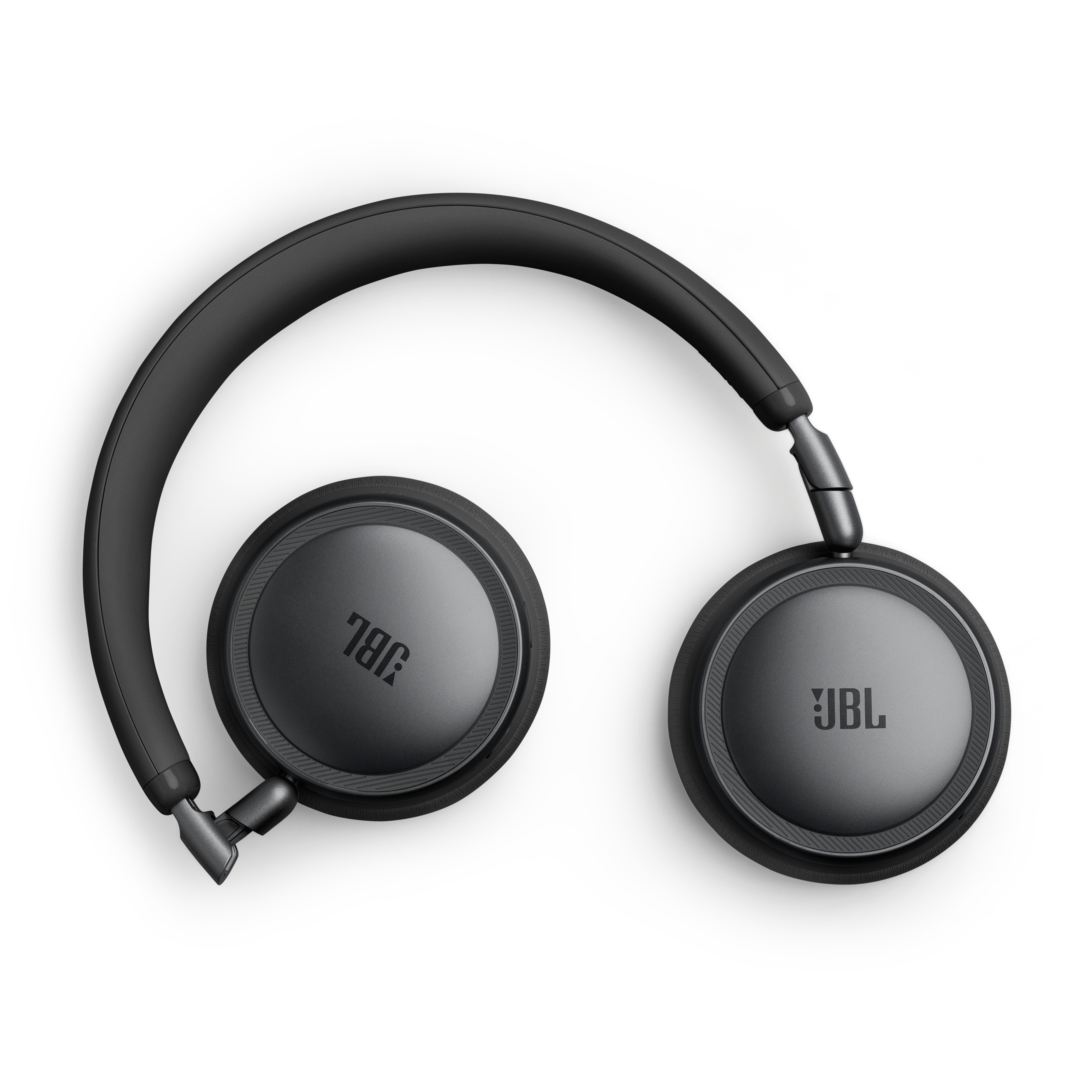 Schwarze JBL-Kopfhörer mit Kopfbügel und Ohrpolstern, auf weißem Hintergrund.