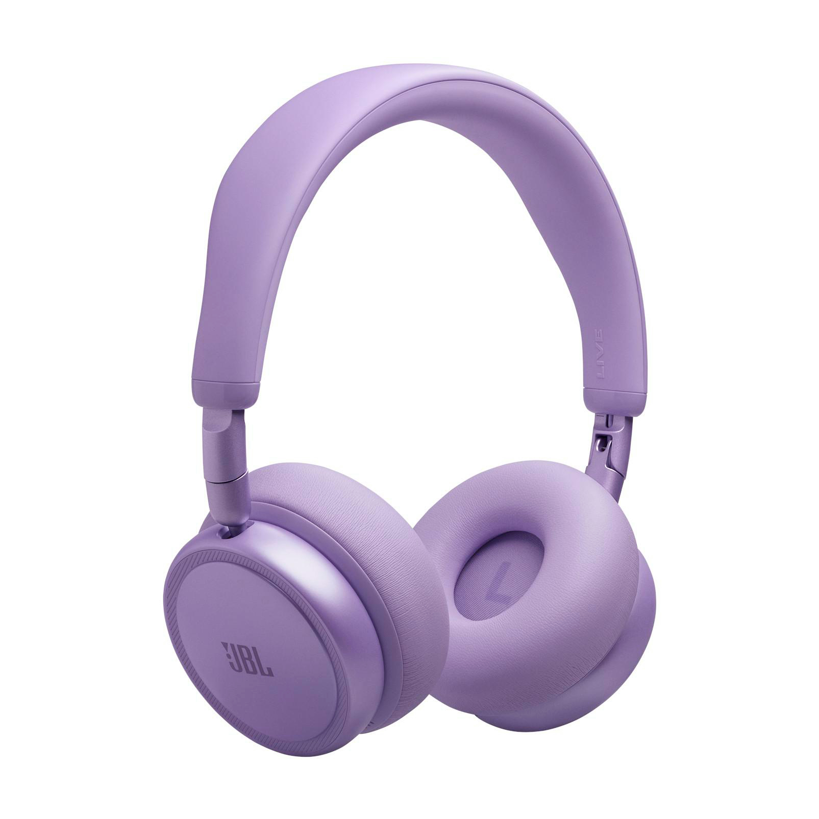 Lila Kopfhörer mit JBL-Logo und gepolsterten Ohrmuscheln.