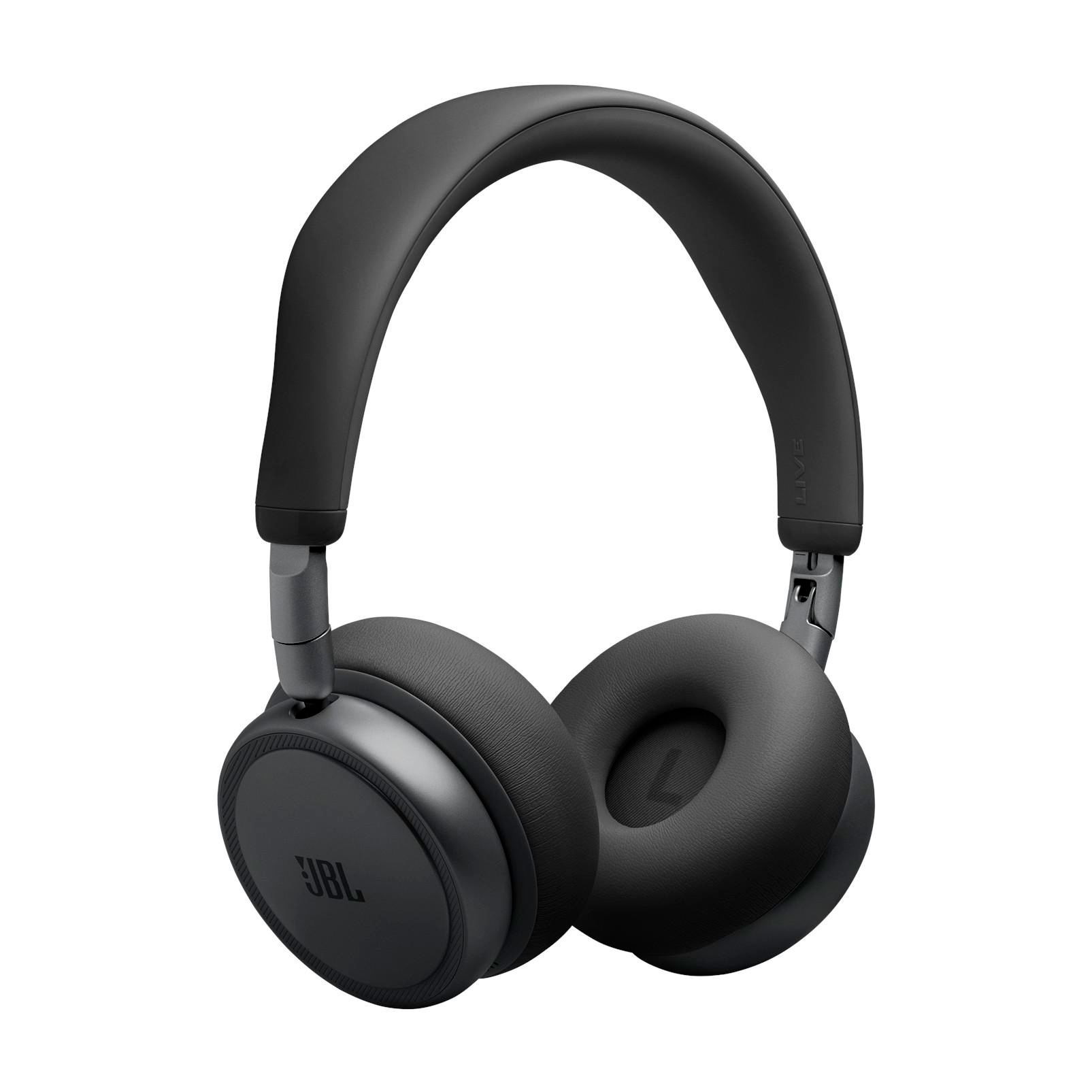 Schwarze JBL-Kopfhörer mit gepolsterten Ohrmuscheln und verstellbarem Kopfbügel.