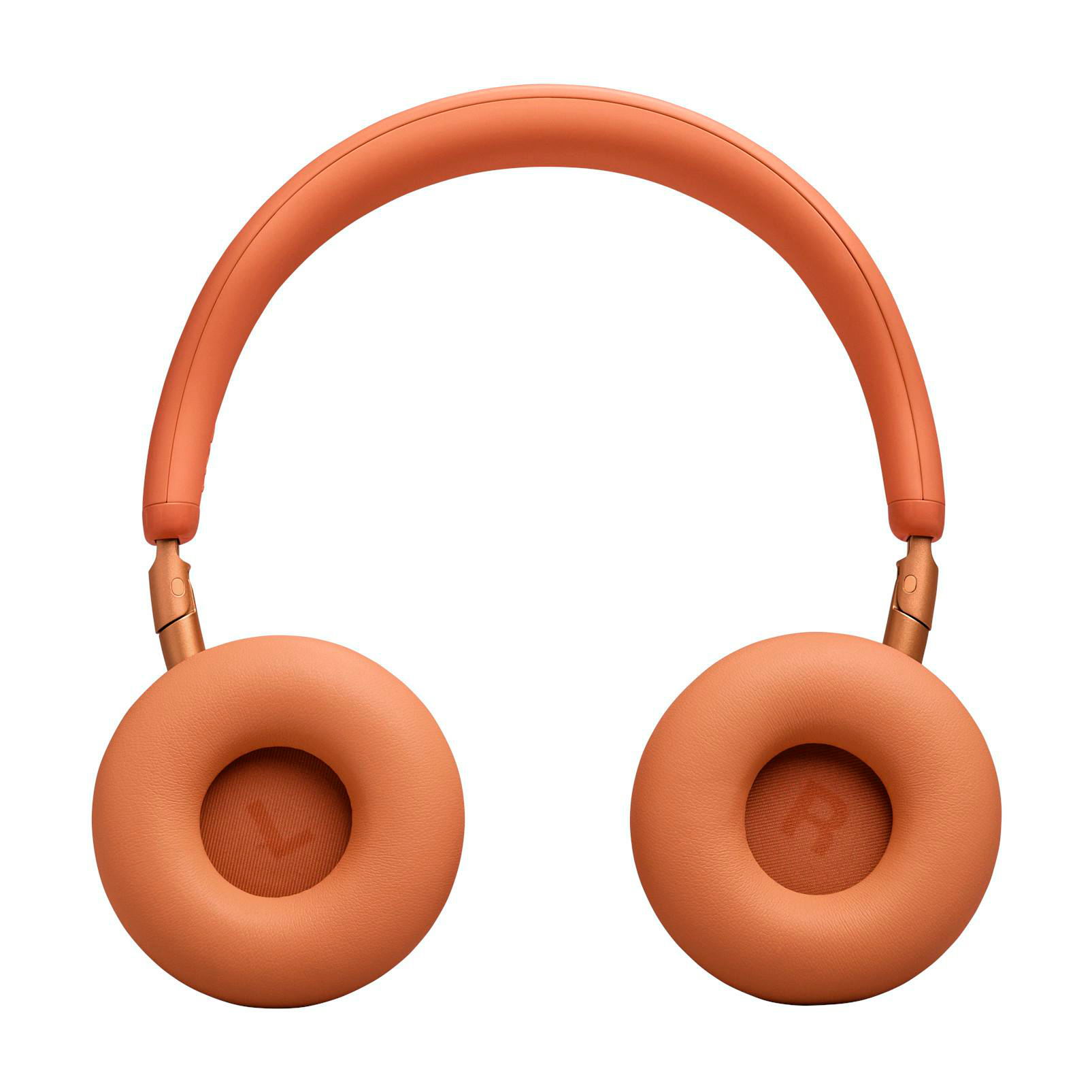Orange Over-Ear-Kopfhörer mit Kopfbügel und Ohrpolstern.