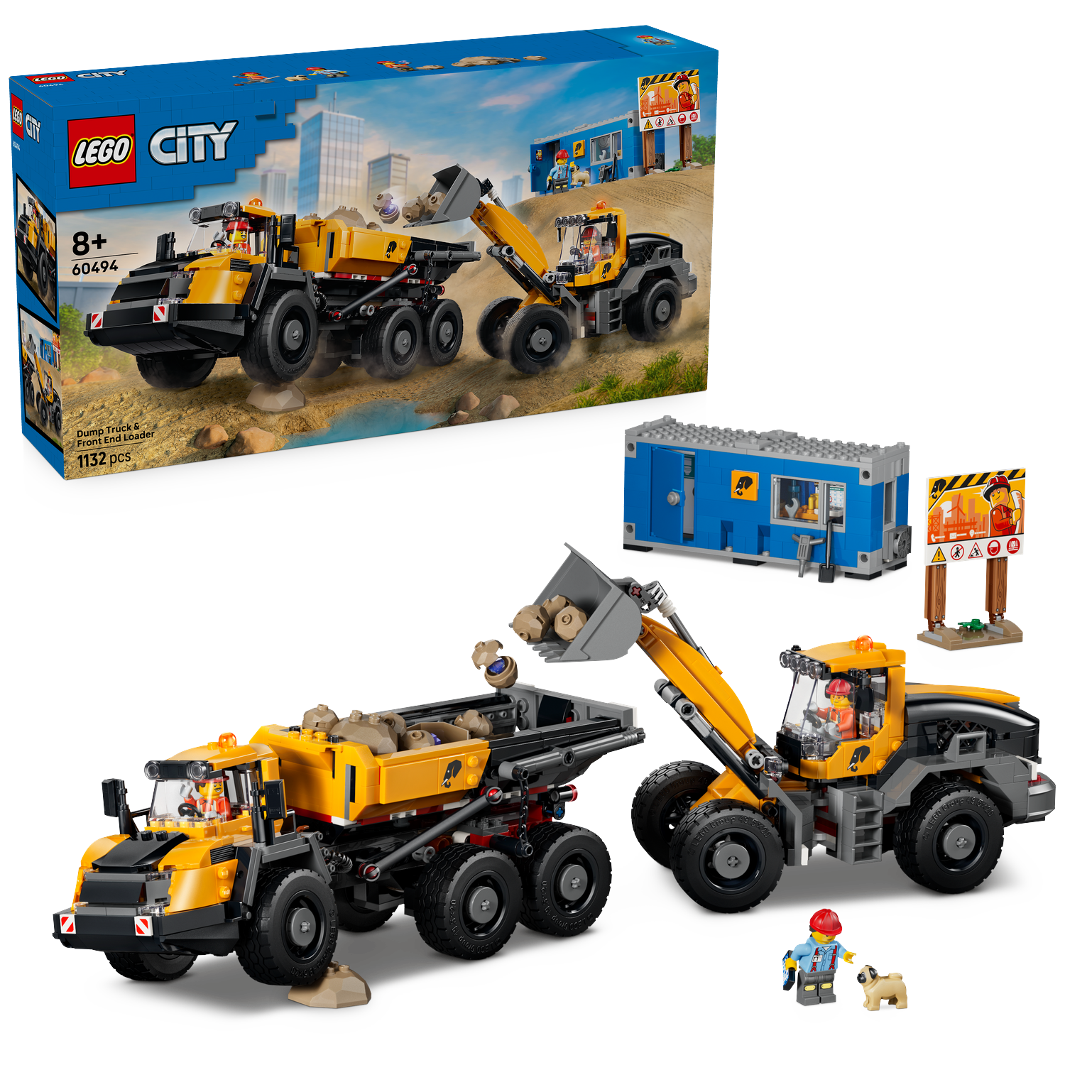Lego Edition Vehicules 60494 Dump Truck & Front End Loader Bouwstenen Multicolor